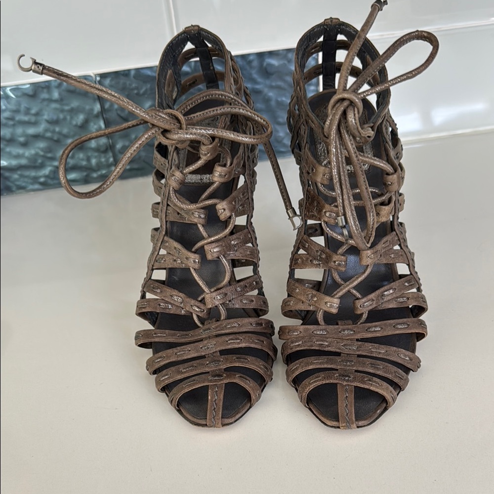 Dior Brown Strappy Heeled Sandals